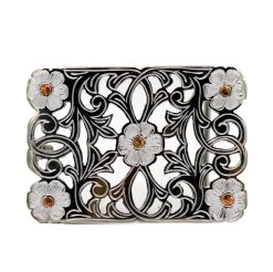 Hebilla Amarilla Copper Flor Buckle Flower Design