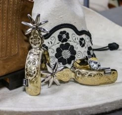 Gold Tone Stainless Steel Spurs Espuelas Tono Dorado Acero Inoxidable II -Western Harness Shop image 934