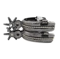 Espuelas Charras Mill Rayas Negras Mexican Black Spurs