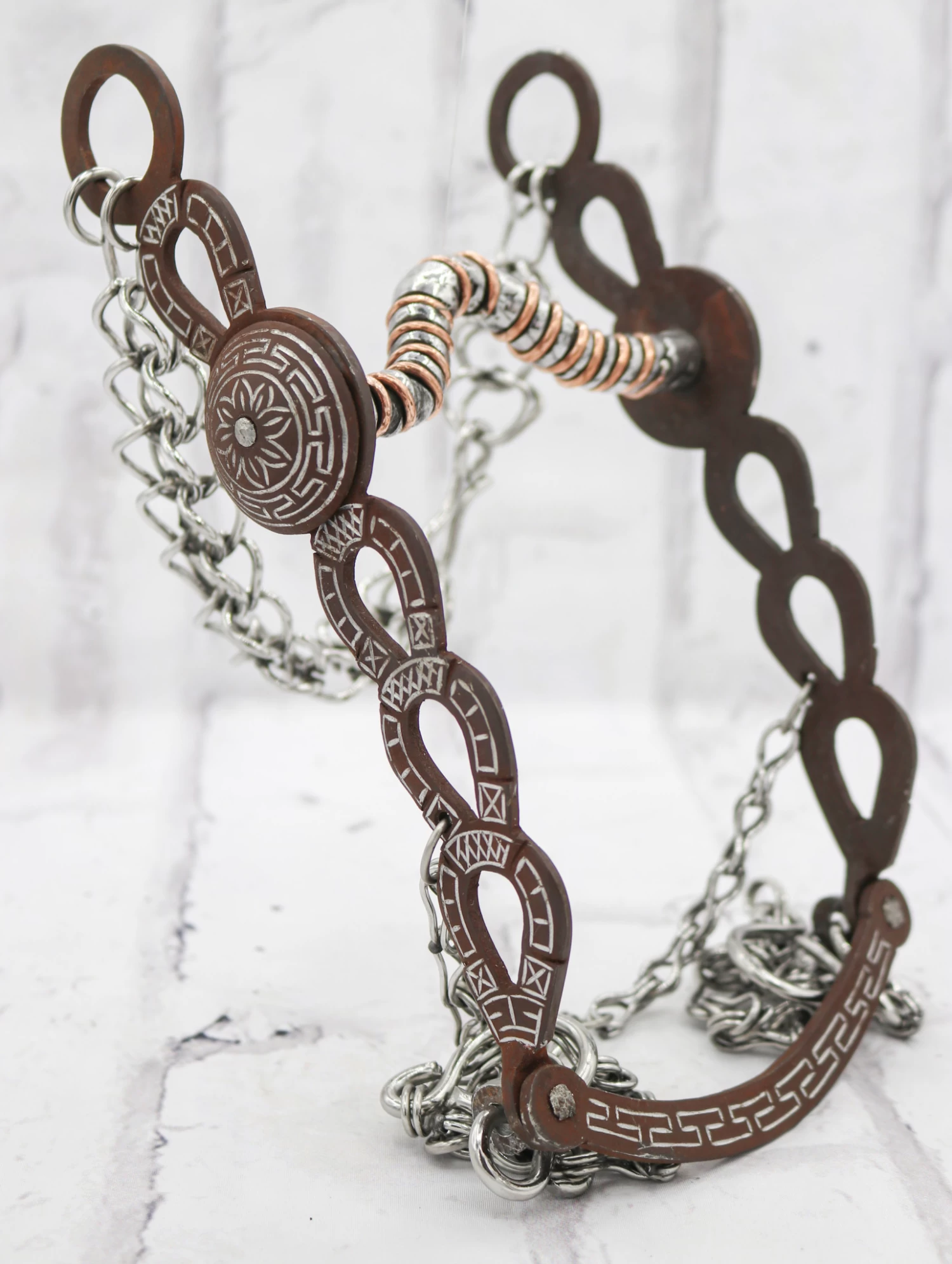 4 7/8" Charro Mexican Brown Charro Freno Horse Rustic 3 4 7/8" Charro Mexican Brown Charro Freno Horse Rustic