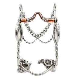 5" Freno Charro Diseño Caballo Charro Horse Bit With Copper -Western Harness Shop image 951
