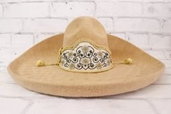 (MEX 59) Sombrero Charro Toquilla Cafe Charro Hat