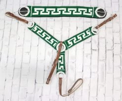 Charro Pecho Pretal Set Green 35" Cincho Breastcollar